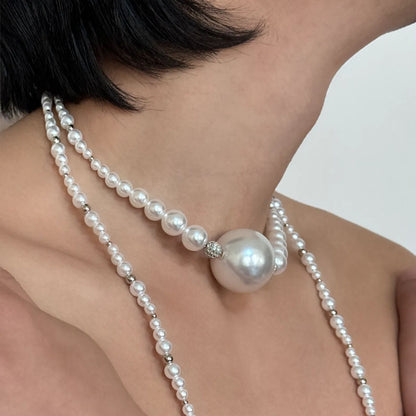 Retro Long Pearl Necklace for Costume Party Jewelry Perfect for Special Occasions