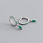 Elegant Multicolor Marquise Gemstone S925 Sterling Silver Hoop Earrings