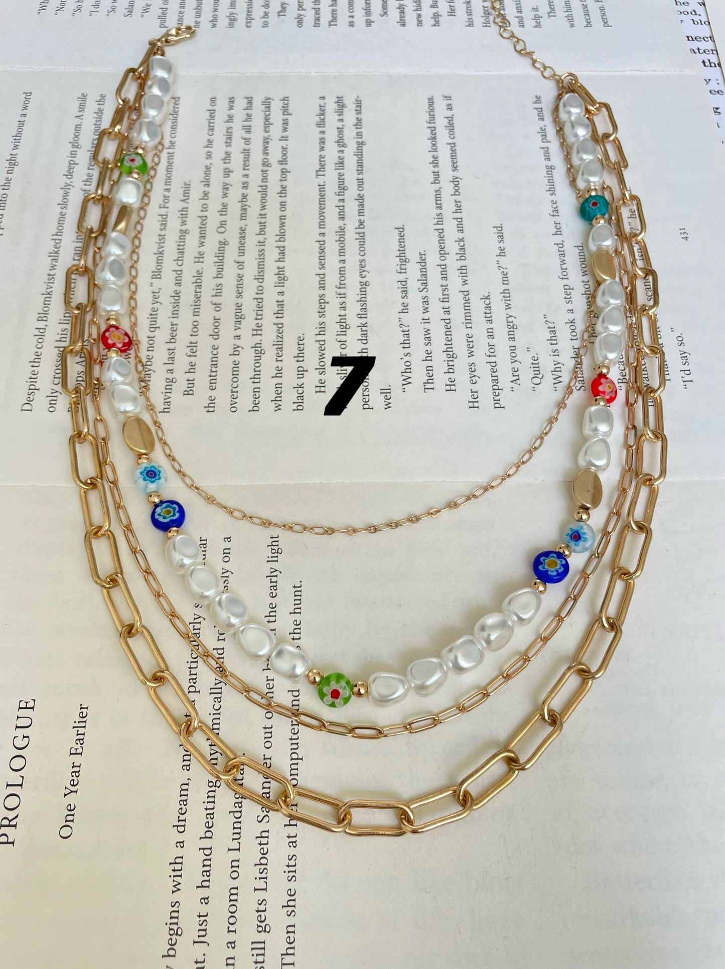 Vintage Statement ShiJia Pearl Layered Strand NecklaceNecklace Collection, One-of-a-Kind, Only One Piece for Each Style