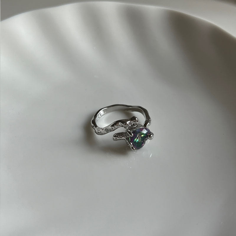 Ins Style Colorful Zircon Women's Ring Fashion Trend Girls Fashion Jewelry Gifts