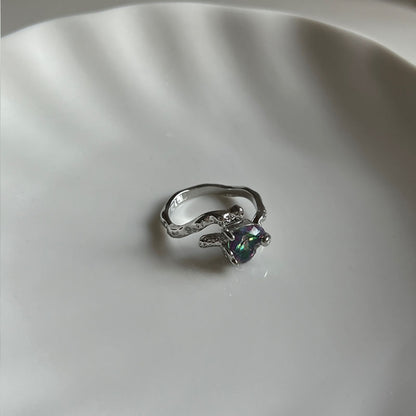 Ins Style Colorful Zircon Women's Ring Fashion Trend Girls Fashion Jewelry Gifts