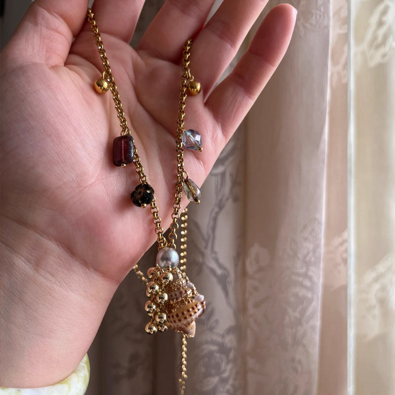 Layered Necklaces for Women conch pendant Choker Retro Necklace