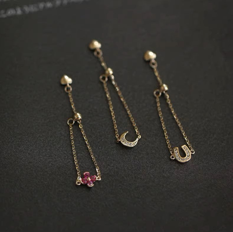 MoJone Adjustable Unique Original Chain Ring for Female, Moon, Flower