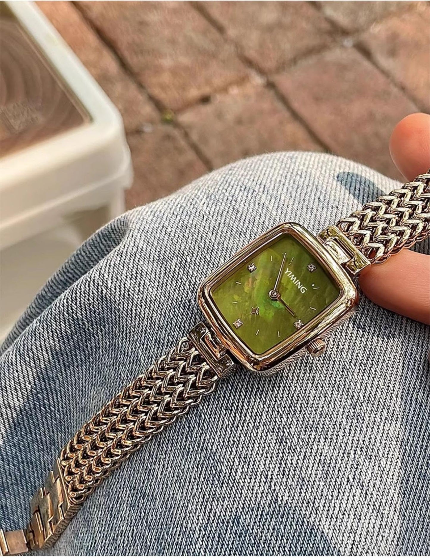 Women's Minimalist Square Watch: Stainless Steel, Gold Tone, Simple and Elegant Design