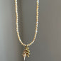 Vintage Natural Stone Conch Crystal Beaded Necklace for Women Girls Bohemian Beaded Choker Jewelry