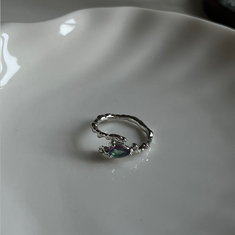 Ins Style Colorful Zircon Women's Ring Fashion Trend Girls Fashion Jewelry Gifts