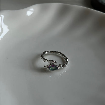 Ins Style Colorful Zircon Women's Ring Fashion Trend Girls Fashion Jewelry Gifts