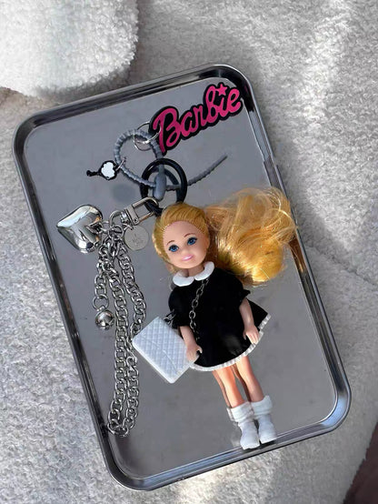 Adorable Barbie doll keychain, Y2K doll bag accessory