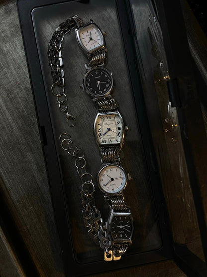 Vintage Punk Multicolor 5-Clock Watch Choker Necklace, Customizable Choker Necklace.