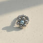 Handmade Beaded Flower Rings Cute Vintage Titanium Steel Bead Jade Finger Rings for Women Jewelry