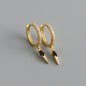 Elegant s925 Sterling Silver Hoop Earrings with Marquise Gemstones & Diamond Accents