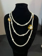 Punk Layered Planet Bowed Choker Love Freshwater Pearl Necklace, Vintage Cross and Love Style, Unique Choker