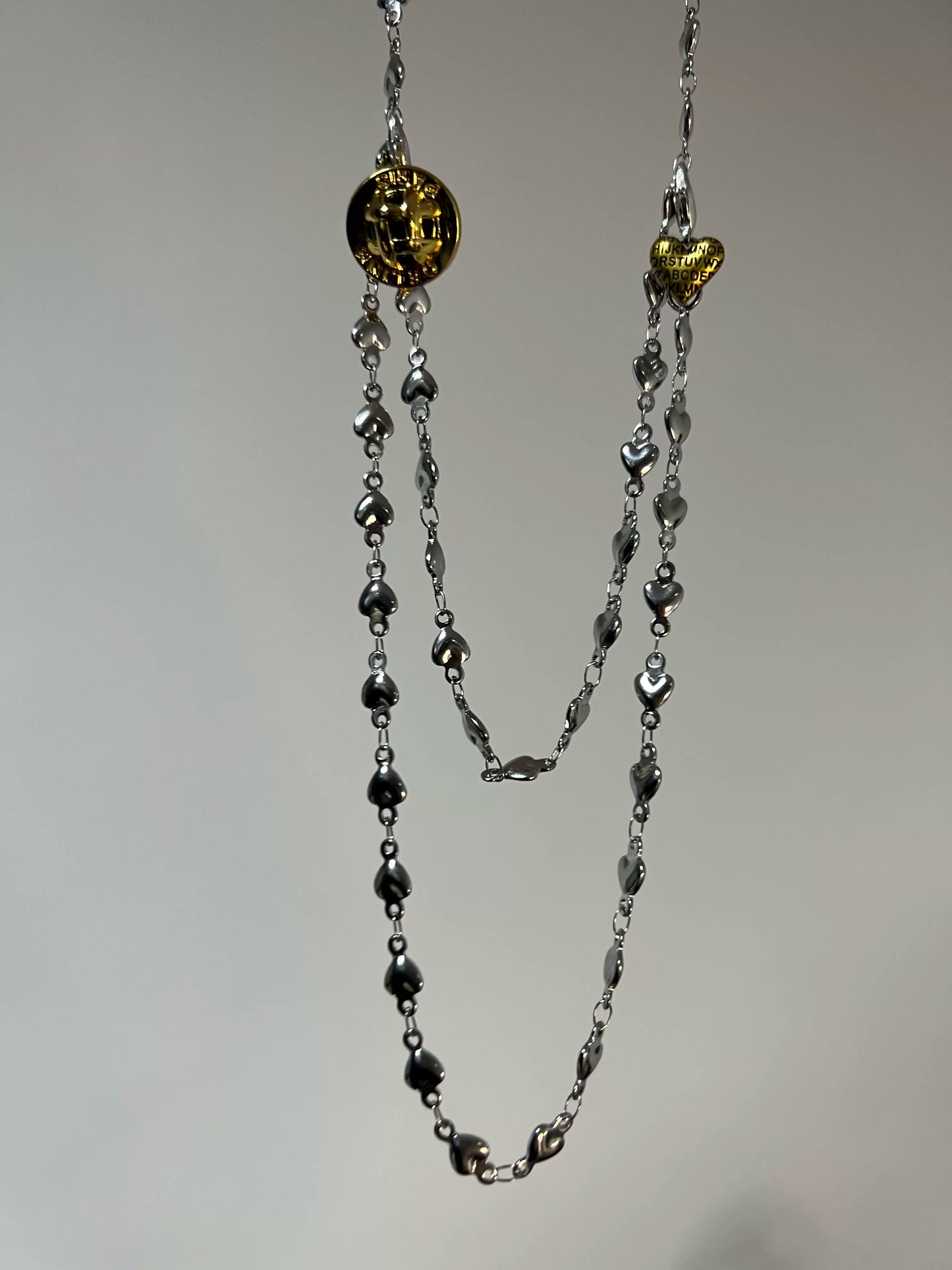 Punk Layered Planet Bowed Choker Love Freshwater Pearl Necklace, Vintage Cross and Love Style, Unique Choker