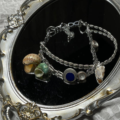 Handmade niches natural conch spliced vintage choker chain