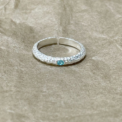 Vintage Pulled Zircon Pearl Ring, Women's Open Band, Stackable Minimalist Jewelry