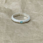 Vintage Pulled Zircon Pearl Ring, Women's Open Band, Stackable Minimalist Jewelry