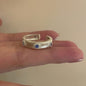 Vintage Pulled Zircon Pearl Ring, Women's Open Band, Stackable Minimalist Jewelry