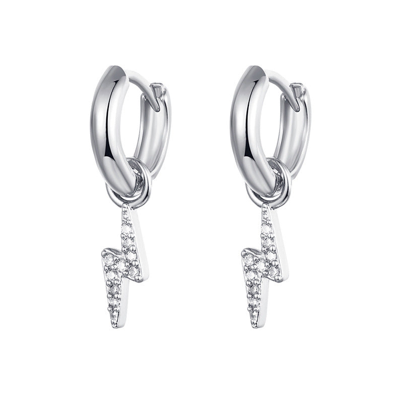 Elegant Zirconia Diamond-Like Charm Hoop Earrings
