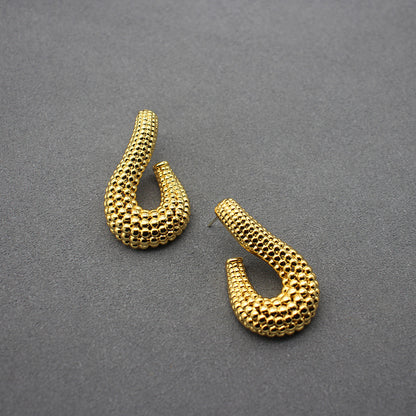 Gold Studs Modern Elegant Jewelry for Everyday Glamour Unique Textured Design Earpieces