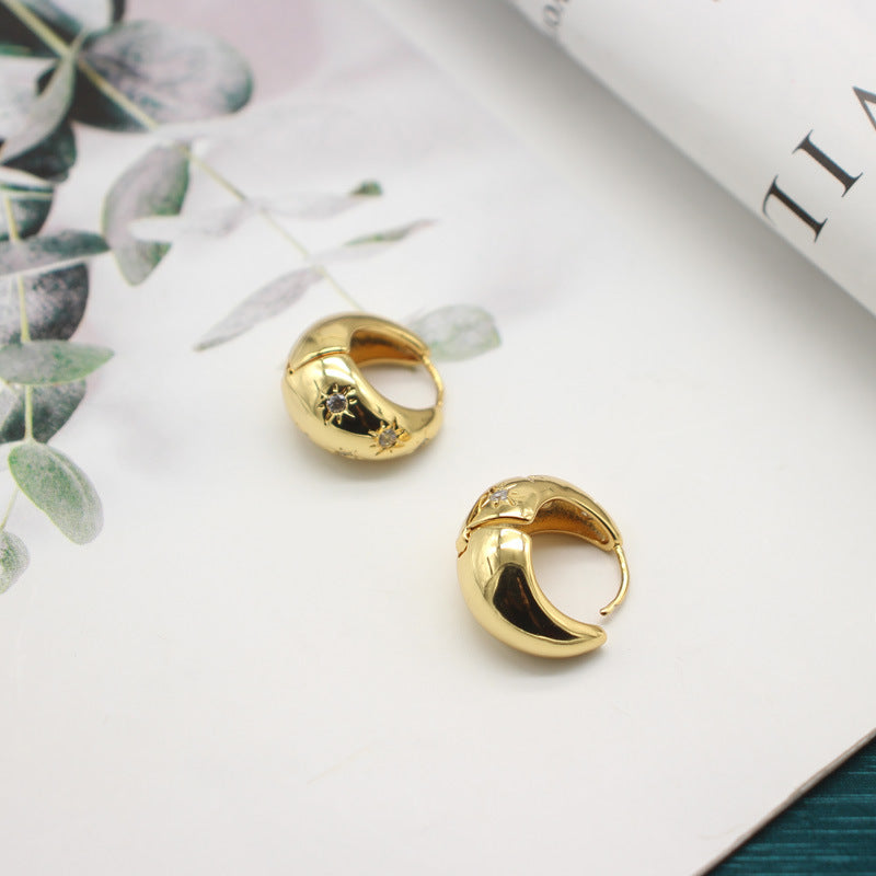 Trendy Gold-Plated Hoop Earrings Chic Versatile Fashion Accessory Elegant Embossed Design for Daily Wear Special Occasions Stylish Statement Jewelry with High-Shine Finish