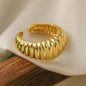 Gold-Plated Adjustable Vintage Ring, Trendy Chic Statement Ring for Women