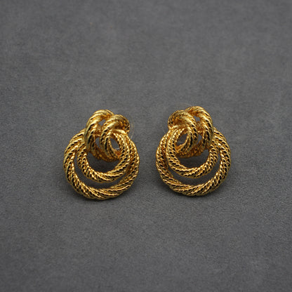 Luxurious 18k Gold-Plated Rope Knot Earrings - Sophisticated Twisted Design, Timeless Accessory for Women, Perfect for Formal Events & Celebrations, Chic Statement Piece for Evening Wear