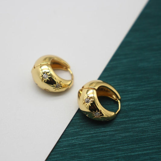 Trendy Gold-Plated Hoop Earrings Chic Versatile Fashion Accessory Elegant Embossed Design for Daily Wear Special Occasions Stylish Statement Jewelry with High-Shine Finish