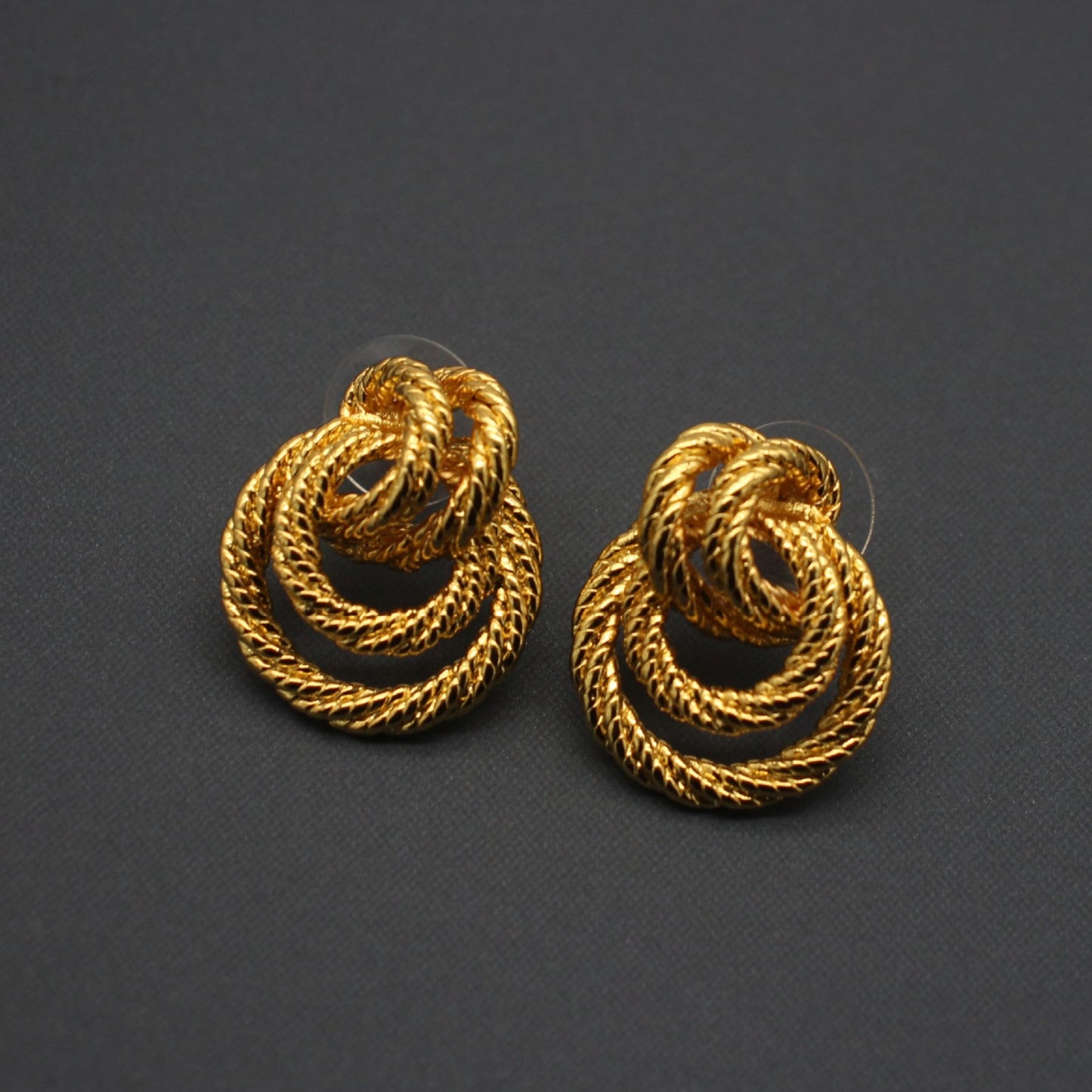 Luxurious 18k Gold-Plated Rope Knot Earrings - Sophisticated Twisted Design, Timeless Accessory for Women, Perfect for Formal Events & Celebrations, Chic Statement Piece for Evening Wear