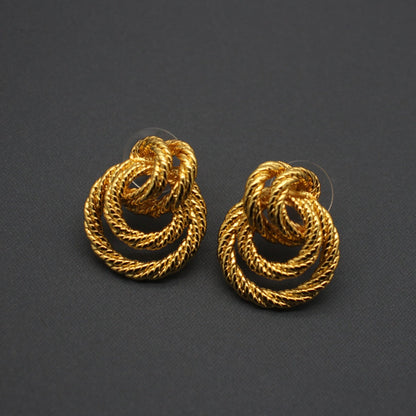 Luxurious 18k Gold-Plated Rope Knot Earrings - Sophisticated Twisted Design, Timeless Accessory for Women, Perfect for Formal Events & Celebrations, Chic Statement Piece for Evening Wear