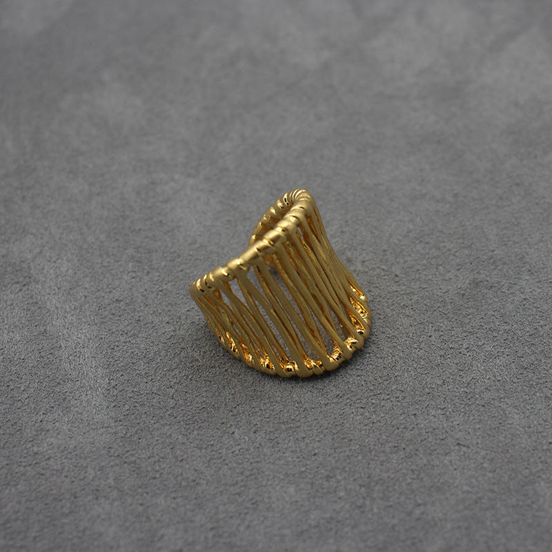Handcrafted Artisan Gold-Toned Wire-Wrapped Statement Rings - Unique Fashion Accessory for Casual Chic, Bohemian Styles & Elegant Occasions
