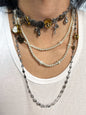 Punk Layered Planet Bowed Choker Love Freshwater Pearl Necklace, Vintage Cross and Love Style, Unique Choker
