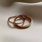 Chic and Personalized Double-Layered Titanium Steel Interlocking Eternal Love Ring for Women