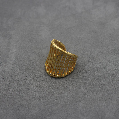 Handcrafted Artisan Gold-Toned Wire-Wrapped Statement Rings - Unique Fashion Accessory for Casual Chic, Bohemian Styles & Elegant Occasions
