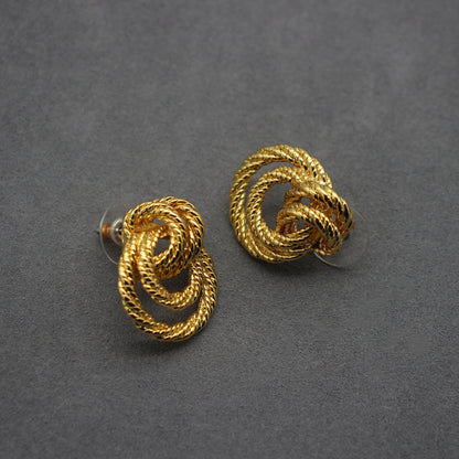 Luxurious 18k Gold-Plated Rope Knot Earrings - Sophisticated Twisted Design, Timeless Accessory for Women, Perfect for Formal Events & Celebrations, Chic Statement Piece for Evening Wear