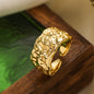Gold-Plated Adjustable Vintage Ring, Trendy Chic Statement Ring for Women