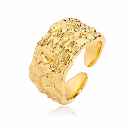 Gold-Plated Adjustable Vintage Ring, Trendy Chic Statement Ring for Women
