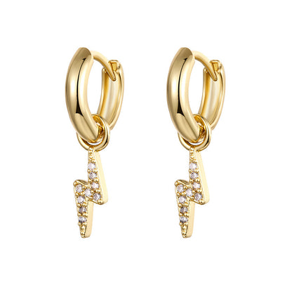 Elegant Zirconia Diamond-Like Charm Hoop Earrings