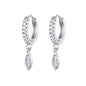 Elegant Zirconia Diamond-Like Charm Hoop Earrings