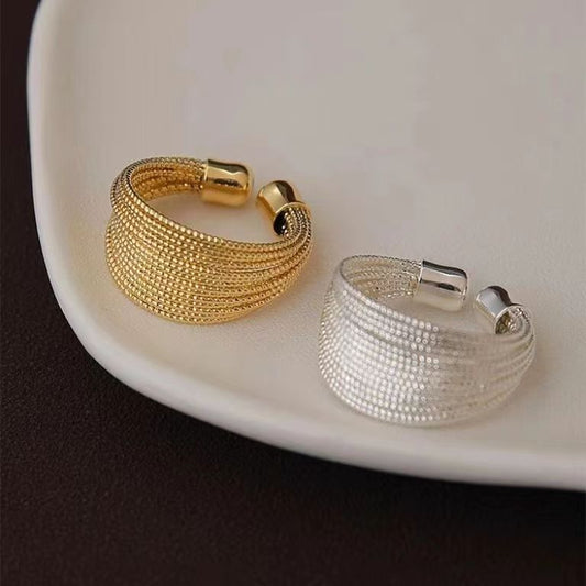 Sleek Line Art Adjustable Ring – Modern Open-End Fashion Jewelry