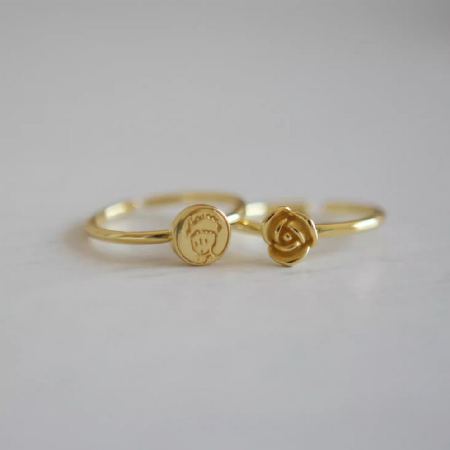 "The Little Prince" Rose Flower Ring, Adjustable Open Ring for Women, Versatile and Elegant