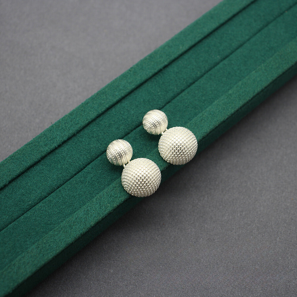 Sophisticated Brushed Sphere Earrings ‘Wish Upon a Ball’ Textured Silver Finish, Versatile Accessory for Everyday Chic and Special Events