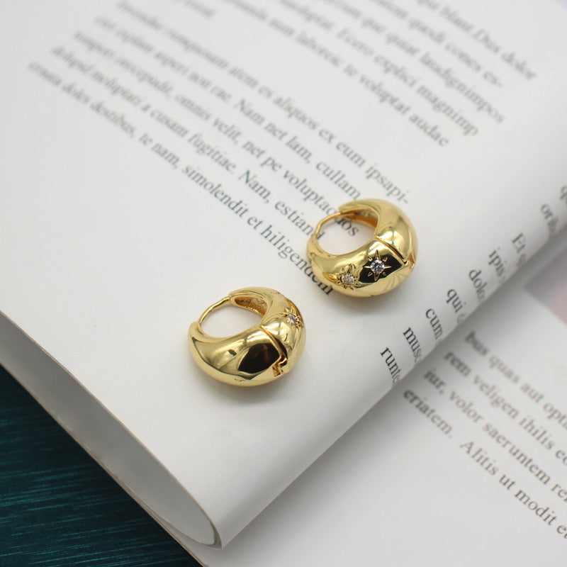Trendy Gold-Plated Hoop Earrings Chic Versatile Fashion Accessory Elegant Embossed Design for Daily Wear Special Occasions Stylish Statement Jewelry with High-Shine Finish