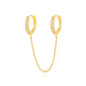 Gothic Punk Handcuff Chain Earrings, Real 925 Silver, Gold & Silver Colors