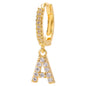 26-Letter Alphabet Stud Earrings, Micro Pave Zirconia, Genuine Gold-Plated Jewelry
