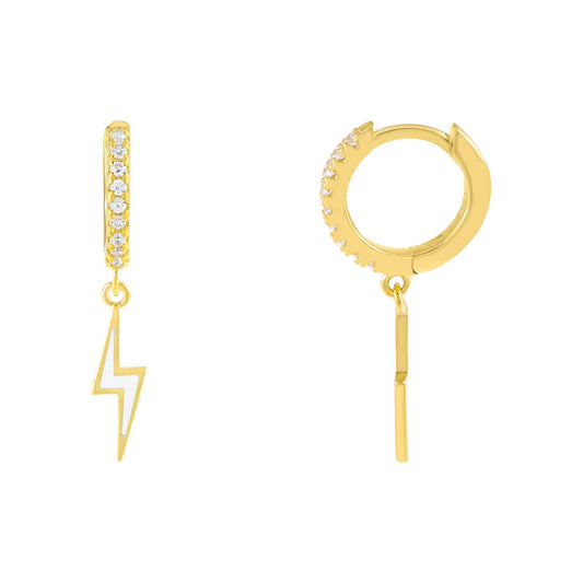 Moon Lightning Copper-Plated Earrings, Statement Copper Plated Jewelry