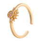 Sun & Moon Harmony Ring Set, Stackable Solar and Lunar Bands, Adjustable Starry Sky Rings