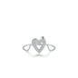 Sterling Silver Ring with Chain Design, Zirconia Inlay, Adjustable Size, Different Choice with Crystals for Women and Girls