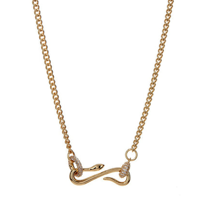 Serpent Design Zirconia Pendant Necklace