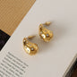 Unique Large Drop Dangle Earrings, Hand-Set Zirconia, 18K Gold-Plated 316L Stainless Steel