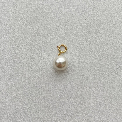 Natural Mother-of-Pearl Love Heart Titanium Steel Pendant with 14K Gold-Plated Clasp